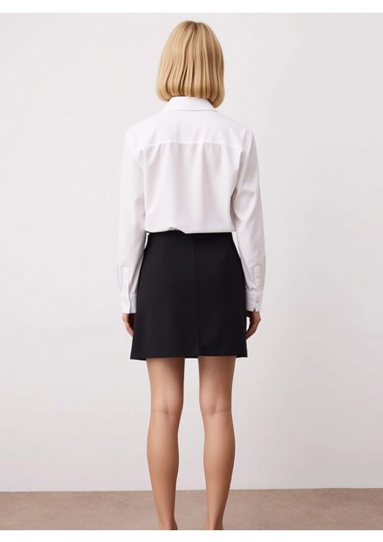 Kadın A Line Düğmeli Mini Etek Normal Bel Fonksiyonel Dayanıklı Kaliteli Konforlu Estetik Şık indirimleri