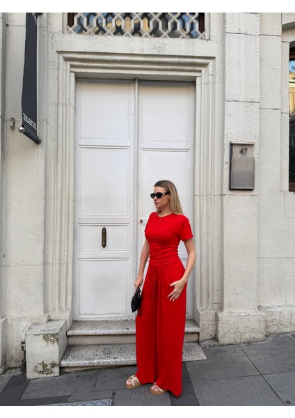 Kadın Viskon 3’lü Takım – Kimono + Beli Lastikli Salaş Pantolon + Kısa Kol (Tshirt) – 8 Renk fırsatları