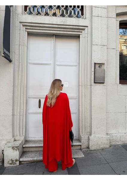 Kadın Viskon 3’lü Takım – Kimono + Beli Lastikli Salaş Pantolon + Kısa Kol (Tshirt) – 8 Renk