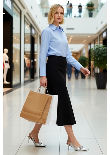 Kadın A Line Midi Örme Etek Normal Bel Fonksiyonel Dayanıklı Kaliteli Konforlu Estetik Şık modelleri