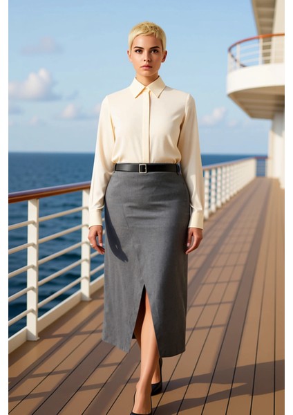 Kadın Düz Maxi Dokuma Etek Yırtmaç Detaylı Fonksiyonel Dayanıklı Kaliteli Konforlu Estetik