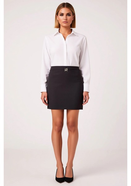 Kadın Düz Desenli A Kesim Mini Dokuma Etek Normal Bel Fonksiyonel Dayanıklı Kaliteli Rahat fırsatları