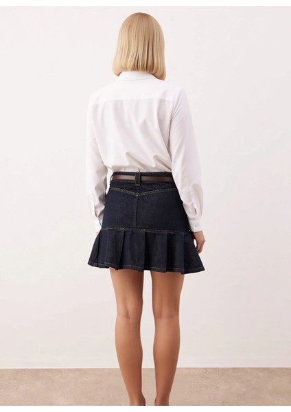 Kadın %100 Pamuk Mini Pileli Denim Etek Fonksiyonel Dayanıklı Kaliteli Konforlu Estetik Şık indirimleri