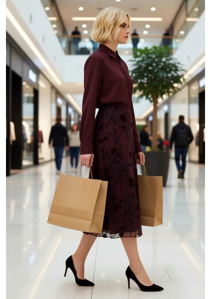 Kadın A Line Kalem Maxi Etek %92 Polyester %8 Elastan Çiçekli Desen Fonksiyonel Dayanıklı Şık modelleri