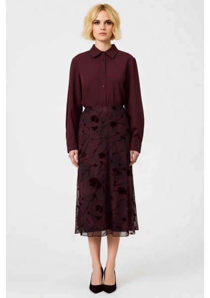 Kadın A Line Kalem Maxi Etek %92 Polyester %8 Elastan Çiçekli Desen Fonksiyonel Dayanıklı Şık fırsatları