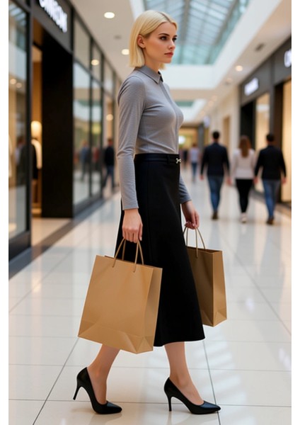 Kadın Düz Kalıp %100 Pamuk Maxi Denim Etek Fonksiyonel Dayanıklı Kaliteli Konforlu Estetik modelleri