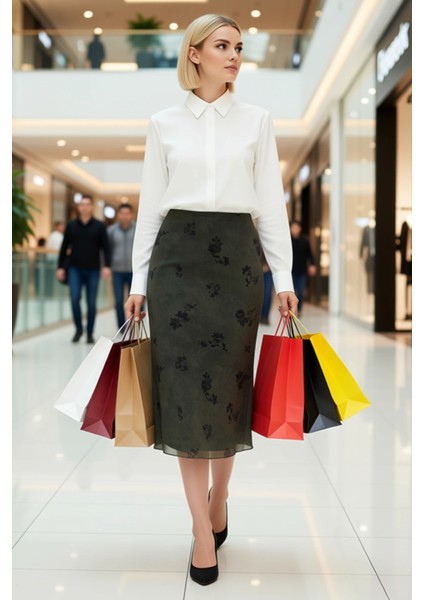 Kadın Kalem Kalıp Yüksek Bel Midi Etek Fonksiyonel Dayanıklı Kaliteli Konforlu Estetik Şık modelleri