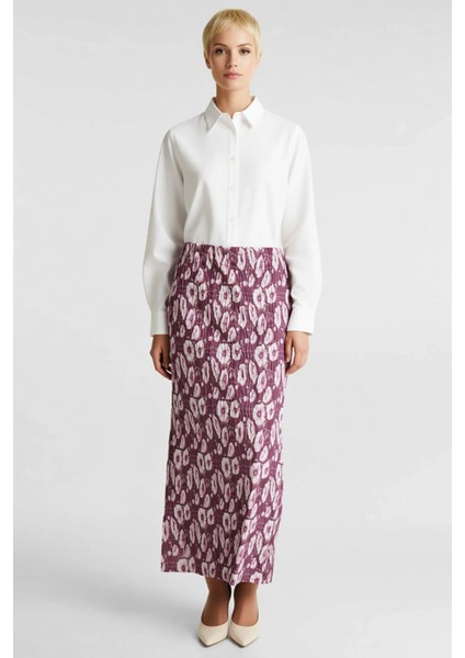 Kadın Maxi Pilise Etek Normal Bel Soyut Desenli %100 Polyester Fonksiyonel Dayanıklı Rahat fırsatları