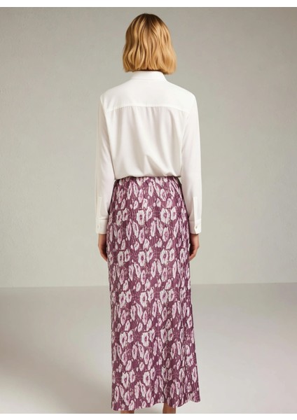 Kadın Maxi Pilise Etek Normal Bel Soyut Desenli %100 Polyester Fonksiyonel Dayanıklı Rahat indirimleri