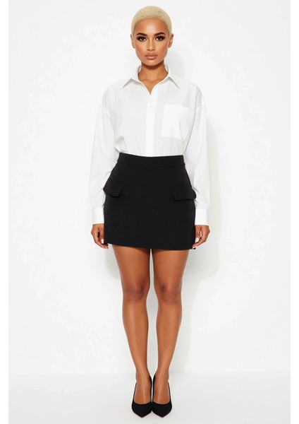 Kadın Kalem Kumaş Cep Detaylı Mini Etek Fonksiyonel Dayanıklı Kaliteli Konforlu Estetik Şık fırsatları