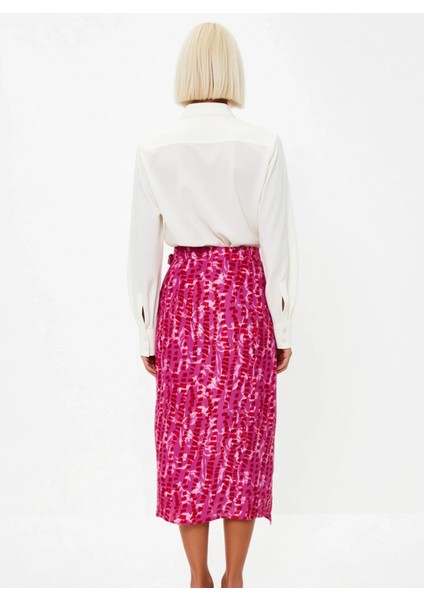 Kadın Midi Sarong Kalıp Çiçek Desenli Dokuma Etek %100 Viskoz Fonksiyonel Dayanıklı Modern indirimleri