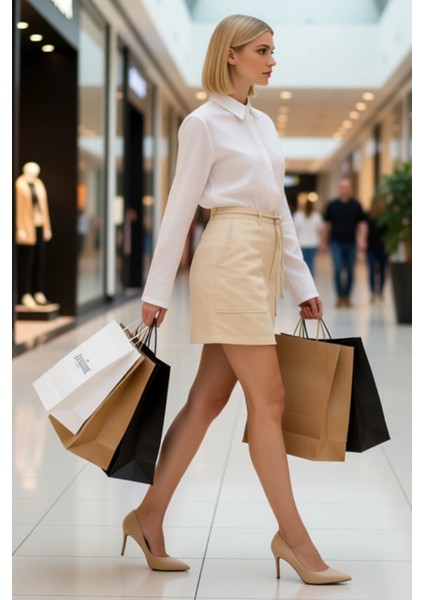 Kadın %100 Keten Düz Mini Etek Cep Detaylı Fonksiyonel Dayanıklı Kaliteli Konforlu Estetik modelleri