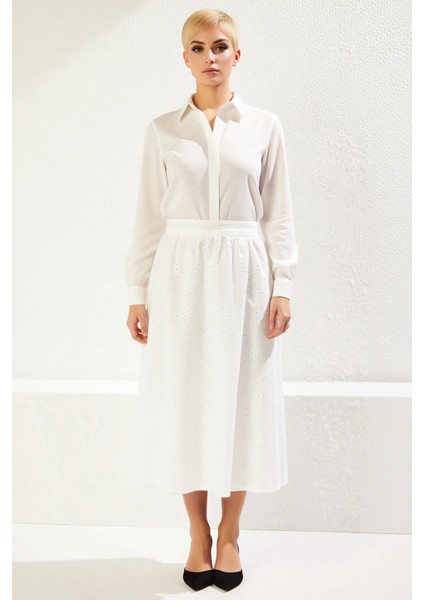 Kadın %100 Pamuk Brode Nakışlı Maxi Boy A Line Etek Fonksiyonel Dayanıklı Kaliteli Estetik fırsatları