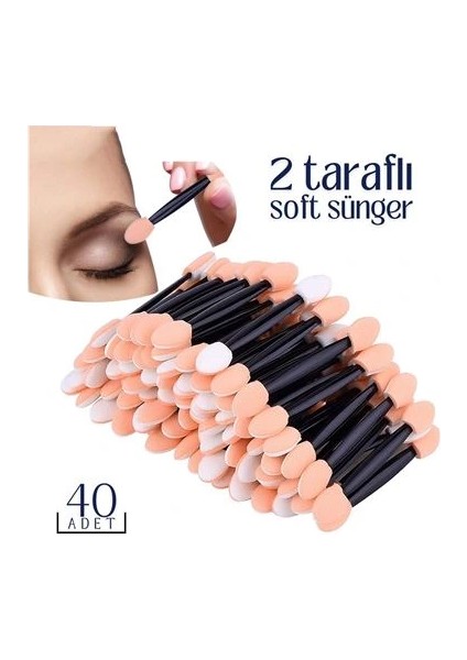 Bfs Göz Farı Süngeri 40’lı Paket – Çift Uçlu, Profesyonel Makyaj Aplikatörü