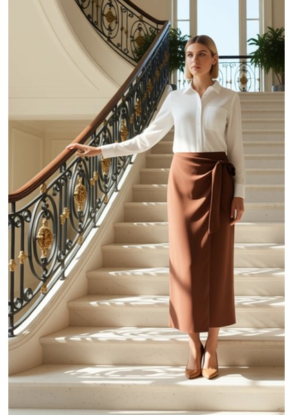 Kadın Düz Maxi Boy Sarong Kalıp Kruvaze Bağlamalı Viskon Dokuma Etek Fonksiyonel Dayanıklı fiyatları