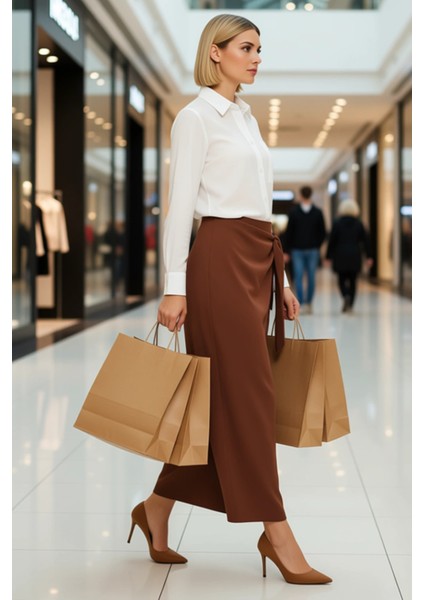 Kadın Düz Maxi Boy Sarong Kalıp Kruvaze Bağlamalı Viskon Dokuma Etek Fonksiyonel Dayanıklı modelleri