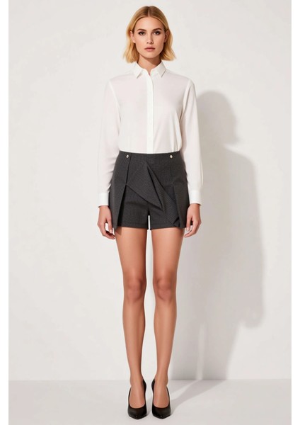 Kadın Yüksek Bel A Kesim Mini Etek Pantolon Çizgili Kumaş Fonksiyonel Dayanıklı Kaliteli Şık fırsatları