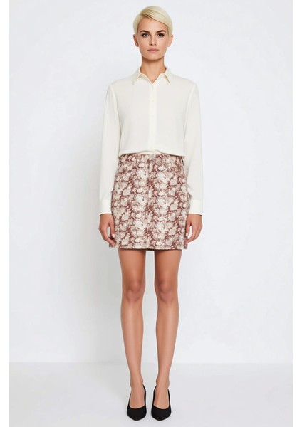 Kadın Yüksek Bel A Line Mini Etek %100 Pamuk Gabardin Fonksiyonel Dayanıklı Kaliteli Rahat fırsatları