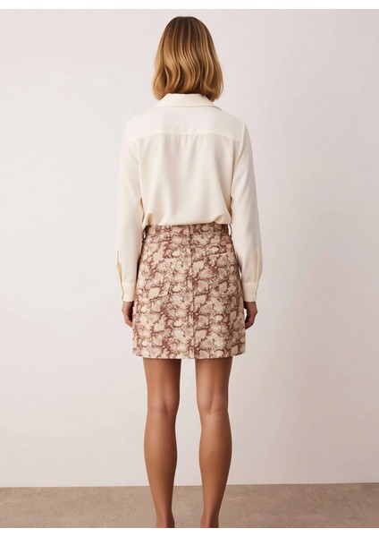 Kadın Yüksek Bel A Line Mini Etek %100 Pamuk Gabardin Fonksiyonel Dayanıklı Kaliteli Rahat indirimleri