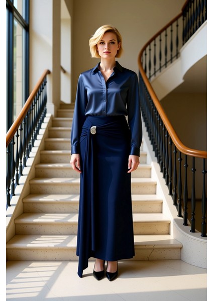 Kadın Maxi Etek Vücuda Oturan Kalıp Sandy Dokuma %96 Polyester %4 Elastan Fonksiyonel Spor fiyatları