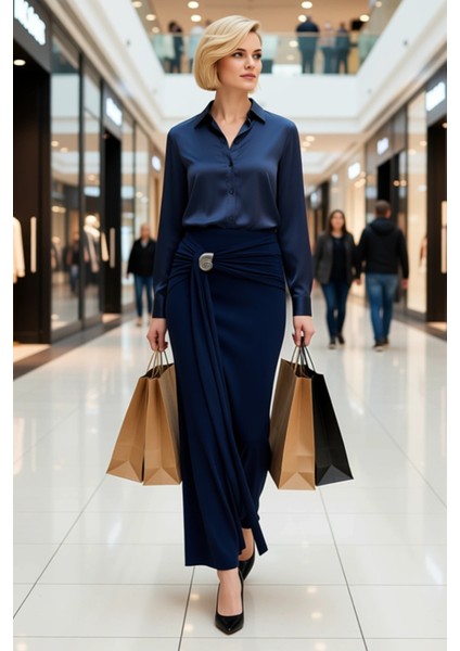 Kadın Maxi Etek Vücuda Oturan Kalıp Sandy Dokuma %96 Polyester %4 Elastan Fonksiyonel Spor modelleri