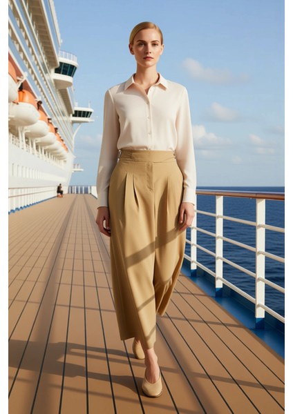 Kadın A Line Kalıp Dokuma Maxi Etek Pileli Yırtmaçlı Fonksiyonel Dayanıklı Kaliteli Modern