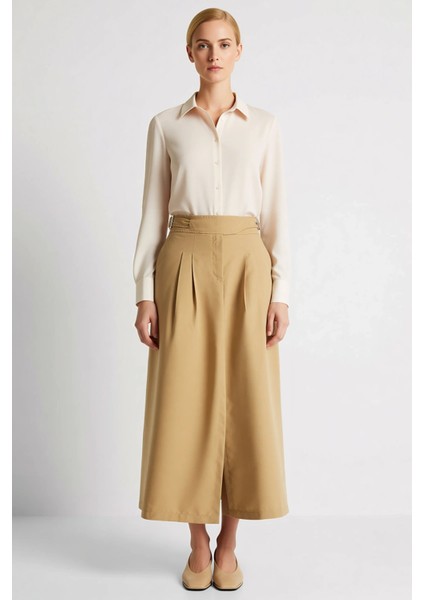 Kadın A Line Kalıp Dokuma Maxi Etek Pileli Yırtmaçlı Fonksiyonel Dayanıklı Kaliteli Modern fırsatları