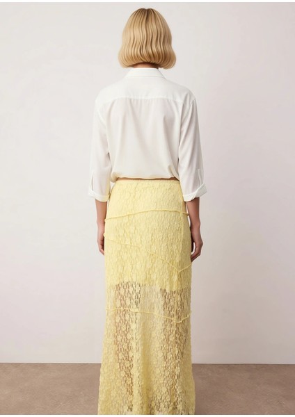 Kadın A Kesim Dantel Detaylı Maxi Etek %98 Polyester %2 Elastan Fonksiyonel Dayanıklı Spor indirimleri