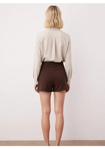 Kadın Normal Bel Yırtmaçlı Mini Şort Etek Düz Desen Interlok Kumaş Fonksiyonel Dayanıklı Şık indirimleri