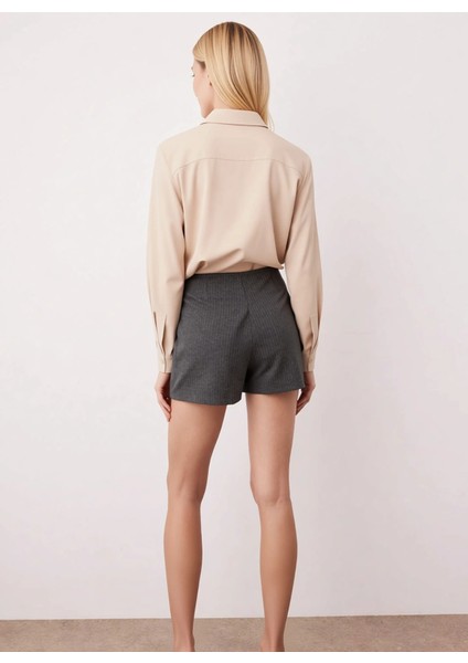 Kadın Yüksek Bel A Kesim Mini Etek Pantolon Çizgili Kumaş Fonksiyonel Dayanıklı Kaliteli Şık indirimleri