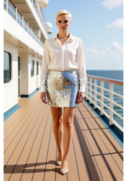 Kadın Mini Etek Düz Örme Payet %100 Polyester Fonksiyonel Dayanıklı Kaliteli Konforlu Spor