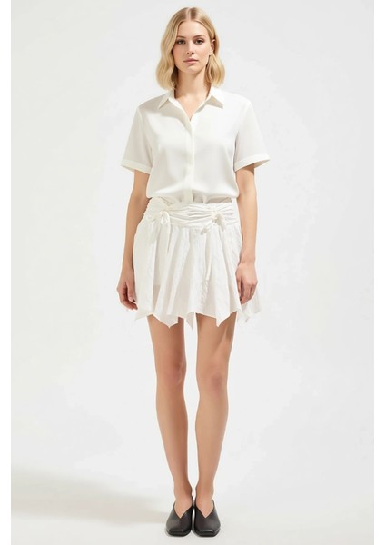 Kadın Asimetrik Kesim Mini Etek Bağlama Detaylı Fonksiyonel Dayanıklı Kaliteli Konforlu Şık fırsatları