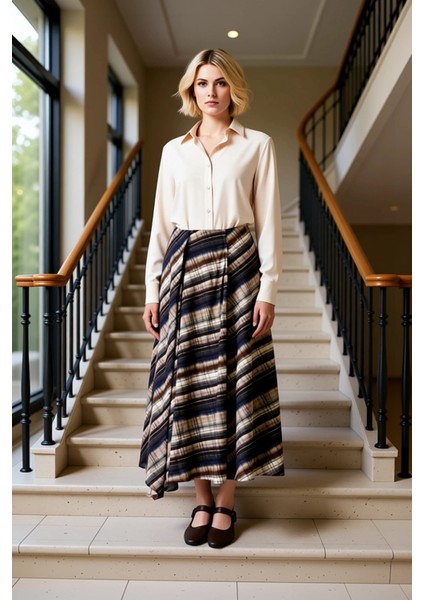 Kadın Asimetrik Yırtmaçlı Maxi Etek %100 Viskoz Fonksiyonel Dayanıklı Kaliteli Konforlu Şık fiyatları