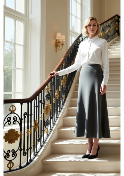 Kadın A Kesim Normal Bel Triko Midi Etek Fonksiyonel Dayanıklı Kaliteli Konforlu Estetik Şık fiyatları