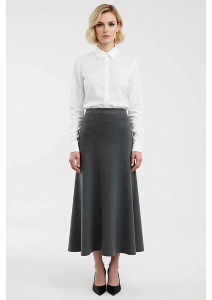 Kadın A Kesim Normal Bel Triko Midi Etek Fonksiyonel Dayanıklı Kaliteli Konforlu Estetik Şık fırsatları