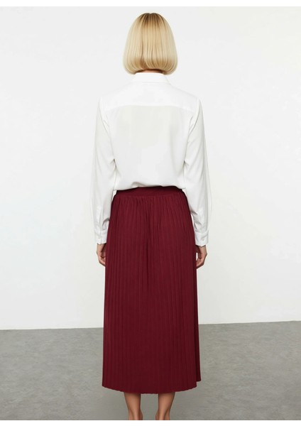 Kadın Pilise Maxi Etek Yüksek Bel A Line Kalıp Esnek Örme Kumaş Fonksiyonel Dayanıklı Spor indirimleri