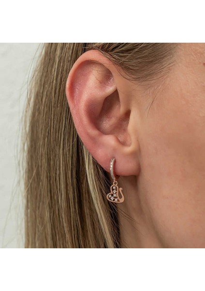 Gümüş Sallantılı Rose Kuğu Kadın Küpe modelleri