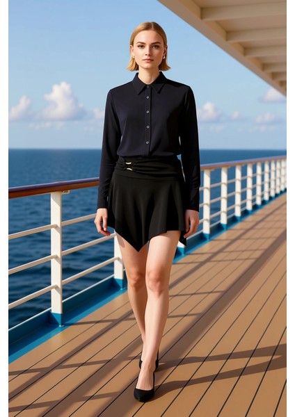 Kadın Düz Desenli A Line Kalıp Örme Etek Fonksiyonel Dayanıklı Kaliteli Konforlu Estetik Şık