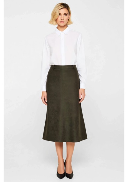 Kadın Yüksek Bel Midi A Kesim Örme Süet Etek Fonksiyonel Dayanıklı Kaliteli Konforlu Rahat fırsatları