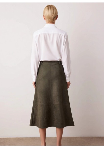 Kadın Yüksek Bel Midi A Kesim Örme Süet Etek Fonksiyonel Dayanıklı Kaliteli Konforlu Rahat indirimleri