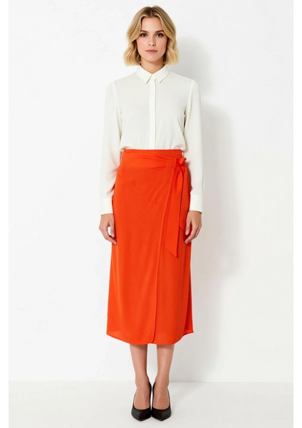 Kadın Düz Maxi Boy Sarong Kalıp Kruvaze Bağlamalı Viskon Dokuma Etek Fonksiyonel Dayanıklı fırsatları