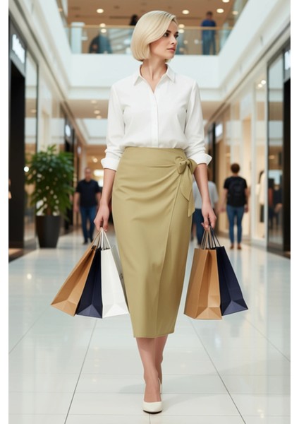 Kadın Düz Maxi Boy Sarong Kalıp Kruvaze Bağlamalı Viskon Dokuma Etek Fonksiyonel Dayanıklı modelleri