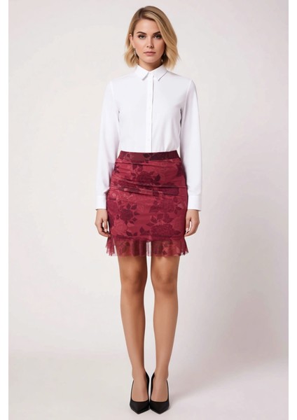 Kadın Çiçekli Mini Örme Etek Yüksek Bel Düz Kalıp Fonksiyonel Dayanıklı Kaliteli Konforlu Şık fırsatları