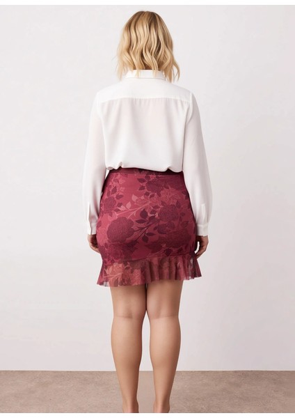 Kadın Çiçekli Mini Örme Etek Yüksek Bel Düz Kalıp Fonksiyonel Dayanıklı Kaliteli Konforlu Şık indirimleri