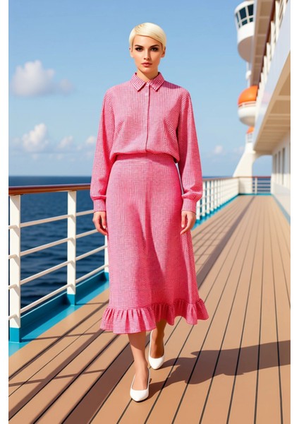 Kadın Balık Kalıp Maxi Boy Gofre Dokuma Etek Fonksiyonel Dayanıklı Kaliteli Konforlu Rahat