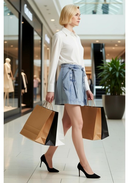 Kadın %100 Pamuk A Line Kalıp Bağlama Detaylı Mini Etek Fonksiyonel Dayanıklı Kaliteli Şık modelleri