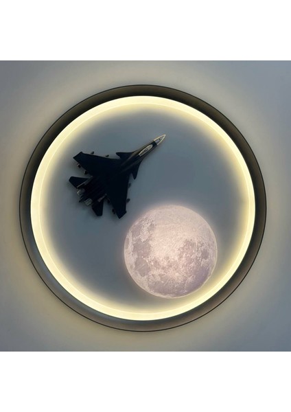 Jet ✈️: Gökyüzü Macerası 🚀akıllı Plafoniyer – Çocuğunuzun Odasını Bir Anda Değiştirin! 4 Mod – 3 Renk – Uzaktan Kumanda – Gece Lambası – 50 cm