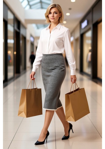 Kadın Midi Boy Triko Etek Düz Kesim Yüksek Bel Fonksiyonel Dayanıklı Kaliteli Konforlu Şık modelleri