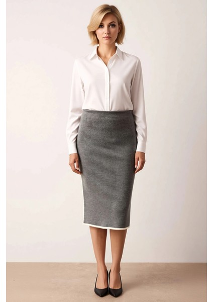 Kadın Midi Boy Triko Etek Düz Kesim Yüksek Bel Fonksiyonel Dayanıklı Kaliteli Konforlu Şık fırsatları