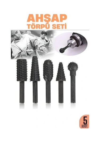 Bfs Ahşap Oyma Törpü Seti –5'li Matkap Ucuna Şekillendirme Takımı